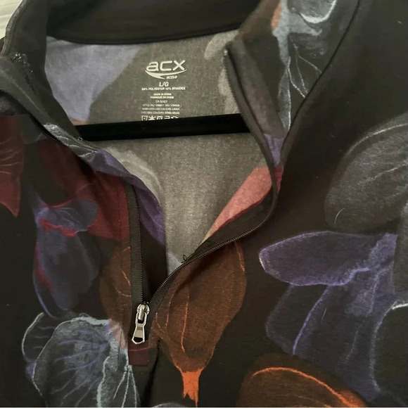 Size  L ACX Athletic Floral 1/4 Zip Jacket - Picture 3 of 3